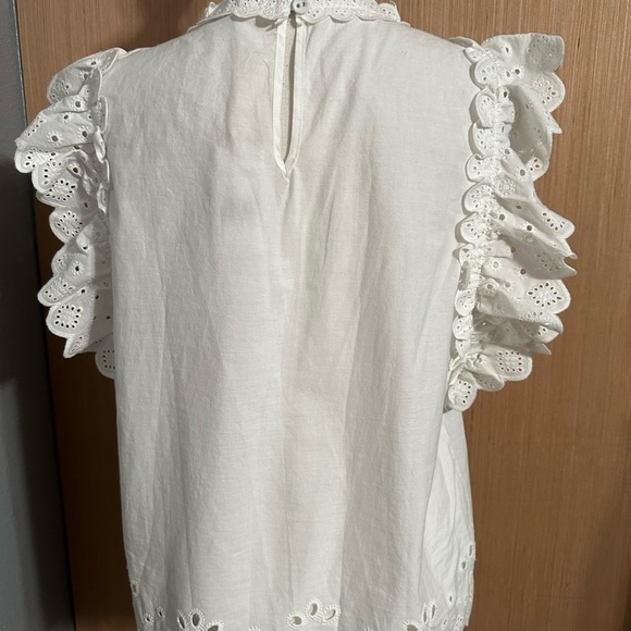 DRIFTWOOD White Ruffle Eyelet Top, Size XL (v) - Picture 4 of 8
